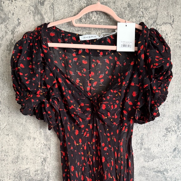 Rat & Boa sexy long maxi dress 90s vibe magnolia floral gown - Picture 5 of 14